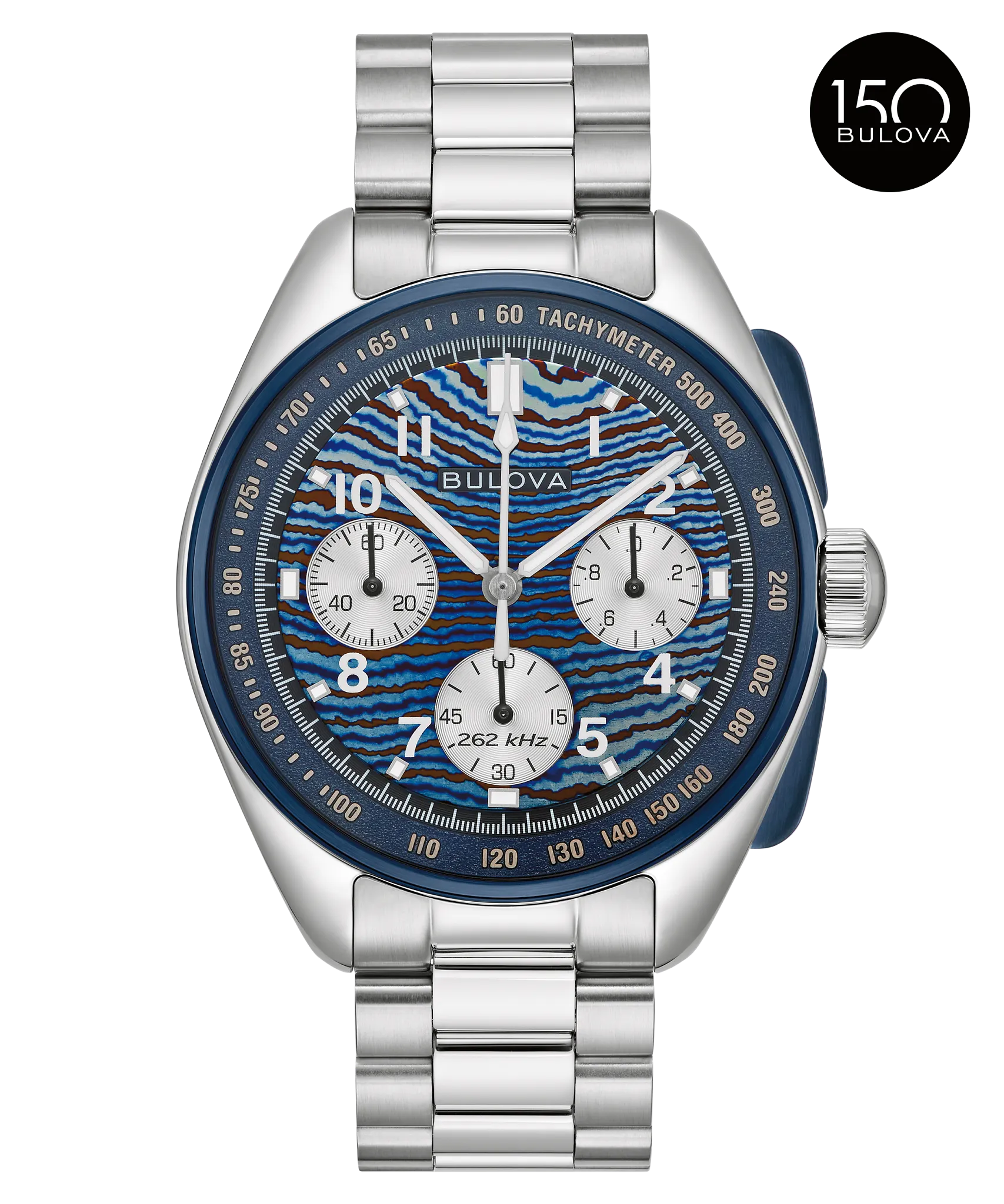 Blue Dial Stainless Steel Bracelet Lunar Pilot Timascus 98A329